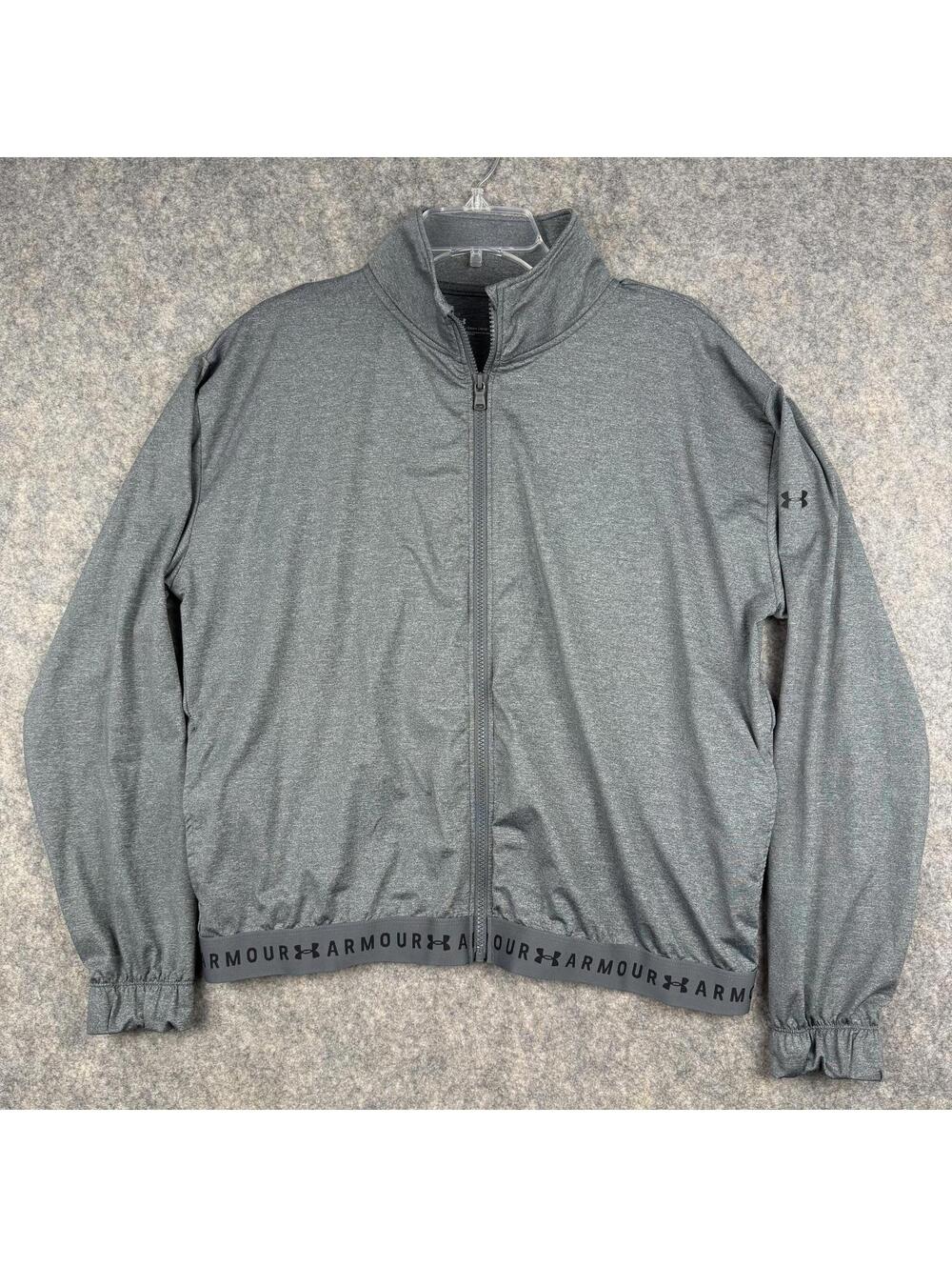 Under Armour HeatGear Women’s Full Zip Jacket Elastic Waist Gray Size Large 090
